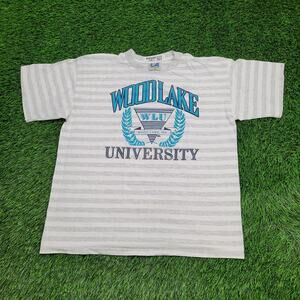 Vintage WLU Woodlake University Shirt Women XL 22x25 Crop USA